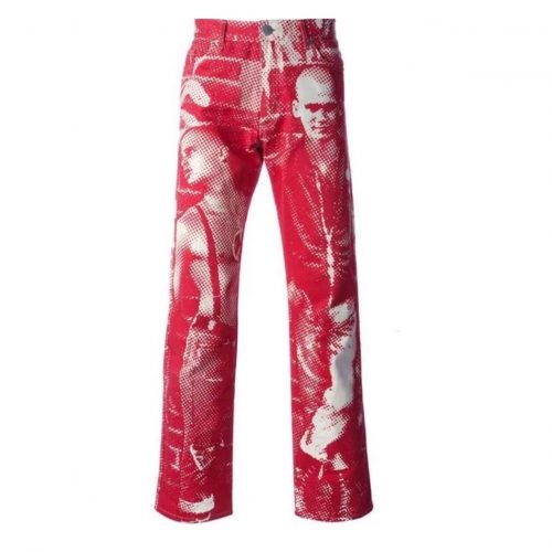 pantalon rojo Gaultier Fight Racism colección supreme