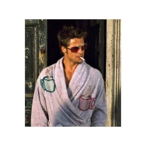 Koffie Cup Towelling Dressing Gown Handgemaakte Robe Tyler Durden Brad Pitt Geïnspireerd Fight Club Style Norton Black Cosplay Halloween Kostuum Kleding Herenkleding Pyjamas & Badjassen Jurken 